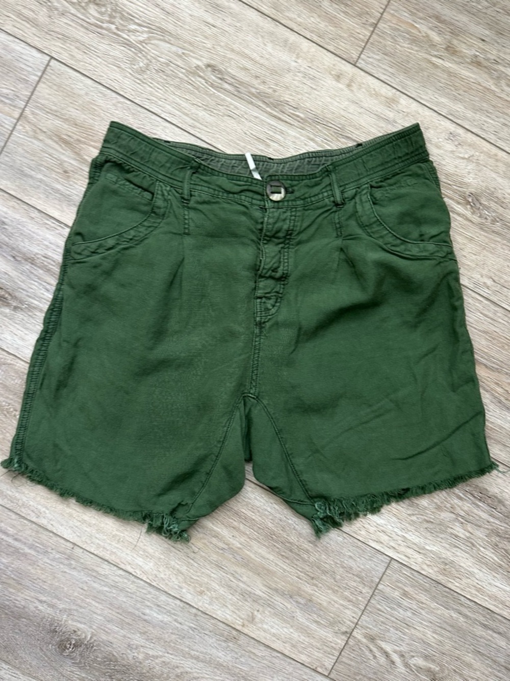 Free People Linen Blend Shorts Green Size 12